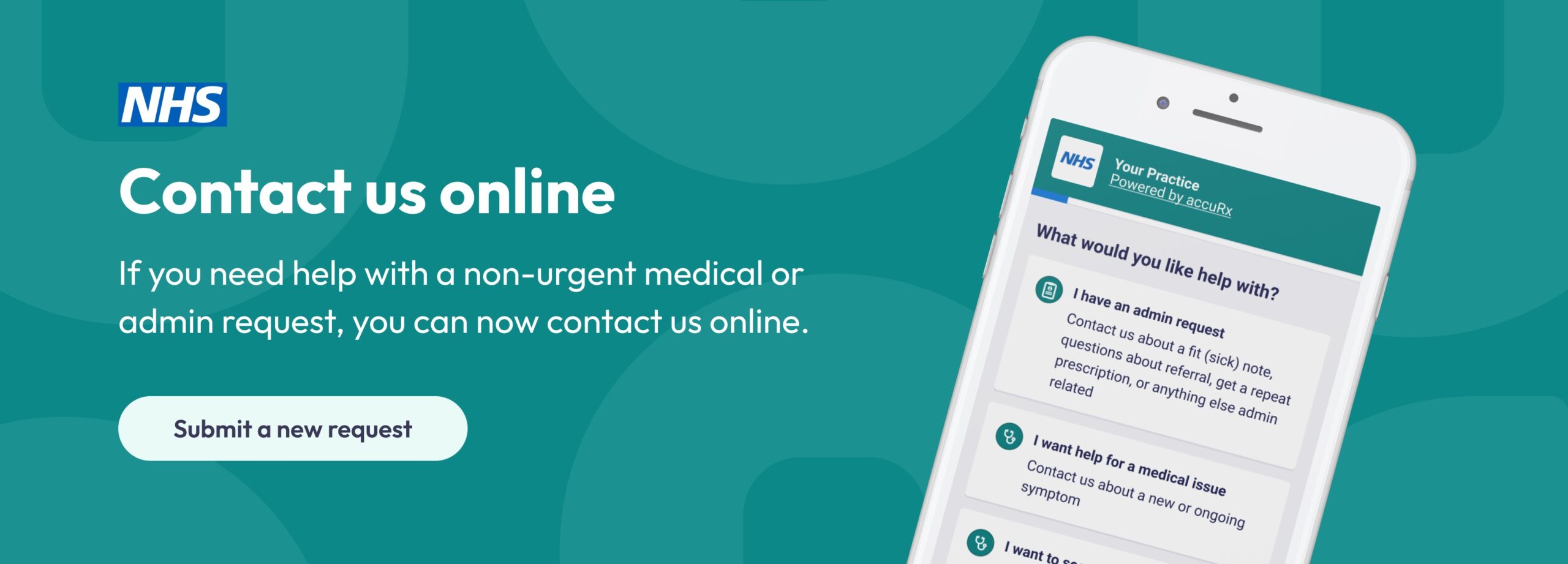 Contact us online, submit a new request